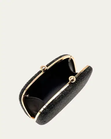 Carolina Herrera Vega Crystal Satin Clutch Bag | Thumbnail 3 Carolina Herrera Vega Crystal Satin Clutch Bag | Thumbnail 3
