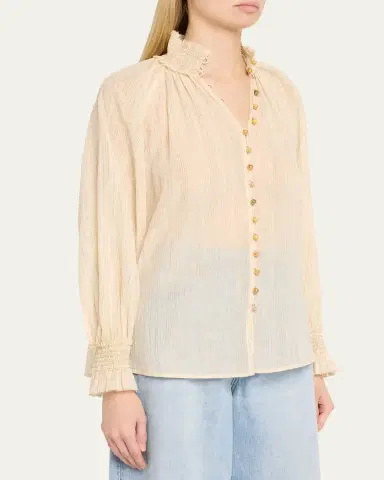 Zimmermann Aster Buttoned Blouse | Thumbnail 4 Zimmermann Aster Buttoned Blouse | Thumbnail 4