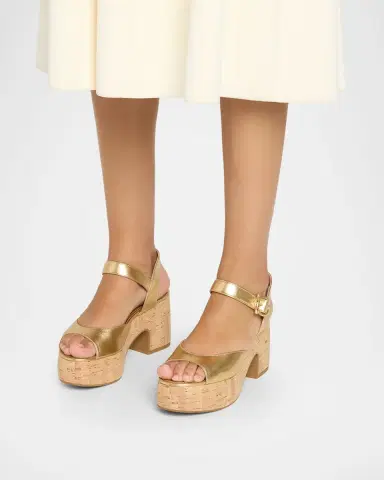 Ferragamo 75mm Nerea Metallic Leather Platform Sandals | Thumbnail 2 Ferragamo 75mm Nerea Metallic Leather Platform Sandals | Thumbnail 2