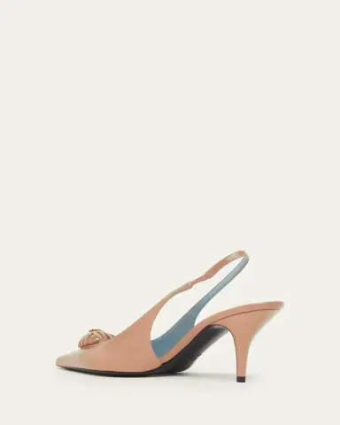 Valentino Garavani 85mm Coeur VLogo Leather Slingback Pumps | Thumbnail 5 Valentino Garavani 85mm Coeur VLogo Leather Slingback Pumps | Thumbnail 5