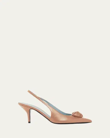 Valentino Garavani 85mm Coeur VLogo Leather Slingback Pumps | Thumbnail 7 Valentino Garavani 85mm Coeur VLogo Leather Slingback Pumps | Thumbnail 7