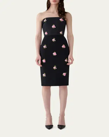 Carolina Herrera Strapless Floral Embroidered Sheath Dress | Thumbnail 2 Carolina Herrera Strapless Floral Embroidered Sheath Dress | Thumbnail 2