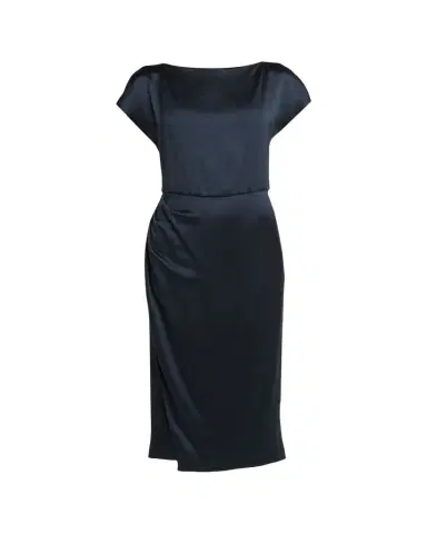 Giorgio Armani Hammered Satin Cap-Sleeve Wrap Midi Dress | Thumbnail 1 Giorgio Armani Hammered Satin Cap-Sleeve Wrap Midi Dress | Thumbnail 1