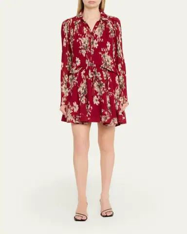 Cinq a Sept Hand-Sketched Floral Georgette Mini Skirt | Thumbnail 2 Cinq a Sept Hand-Sketched Floral Georgette Mini Skirt | Thumbnail 2