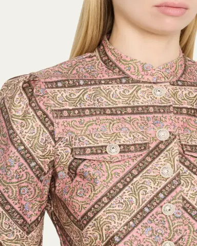 Cinq a Sept Pepper Paisley Denim Jacket | Thumbnail 5 Cinq a Sept Pepper Paisley Denim Jacket | Thumbnail 5