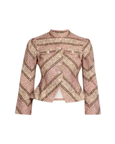 Cinq a Sept Pepper Paisley Denim Jacket | Thumbnail 1 Cinq a Sept Pepper Paisley Denim Jacket | Thumbnail 1