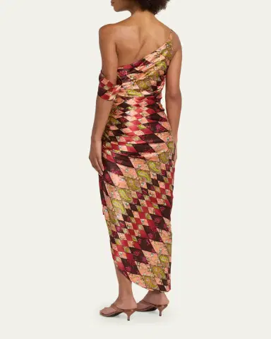 Cinq a Sept Elliana Draped Silk Midi Dress | Thumbnail 3 Cinq a Sept Elliana Draped Silk Midi Dress | Thumbnail 3