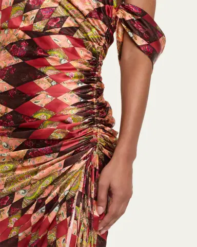 Cinq a Sept Elliana Draped Silk Midi Dress | Thumbnail 5 Cinq a Sept Elliana Draped Silk Midi Dress | Thumbnail 5