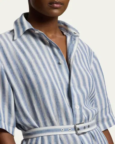 Ralph Lauren Collection Carol Striped Linen Day Dress | Thumbnail 5 Ralph Lauren Collection Carol Striped Linen Day Dress | Thumbnail 5