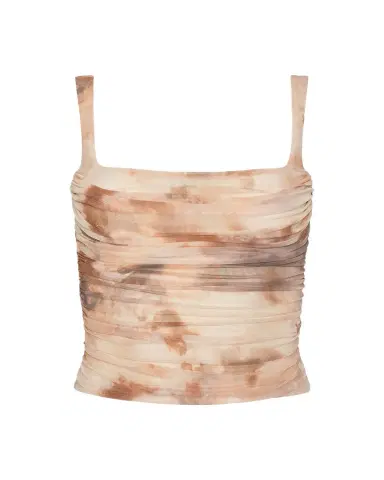 L'Agence Rasha Watercolor-Print Ruched Tank | Thumbnail 1 L'Agence Rasha Watercolor-Print Ruched Tank | Thumbnail 1