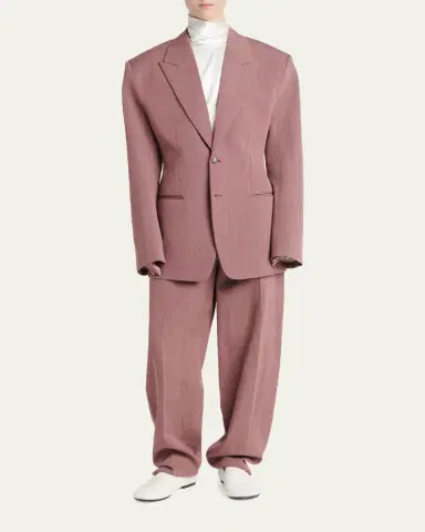 Bottega Veneta Oversized Wool-Linen Single-Breasted Jacket | Thumbnail 2 Bottega Veneta Oversized Wool-Linen Single-Breasted Jacket | Thumbnail 2