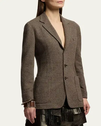 Ralph Lauren Collection Hailey Broken-Twill Jersey Jacket | Thumbnail 4 Ralph Lauren Collection Hailey Broken-Twill Jersey Jacket | Thumbnail 4