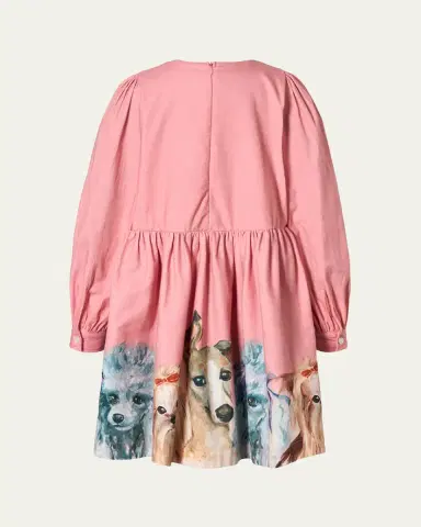 Molo Girl's Cleo Short Printed Long-Sleeve Dress, Size 7-12 | Thumbnail 2 Molo Girl's Cleo Short Printed Long-Sleeve Dress, Size 7-12 | Thumbnail 2