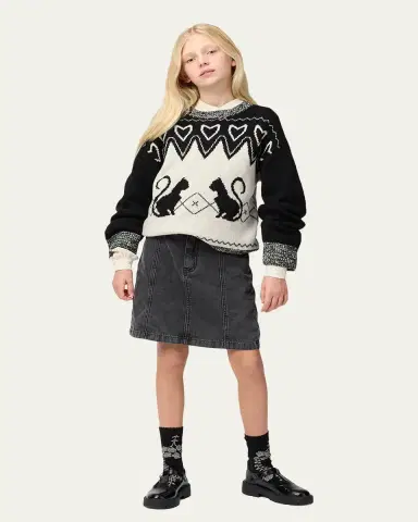 Molo Girl's Bellamy Bow-Embellished Denim Skirt, Size 7-14 | Thumbnail 2 Molo Girl's Bellamy Bow-Embellished Denim Skirt, Size 7-14 | Thumbnail 2