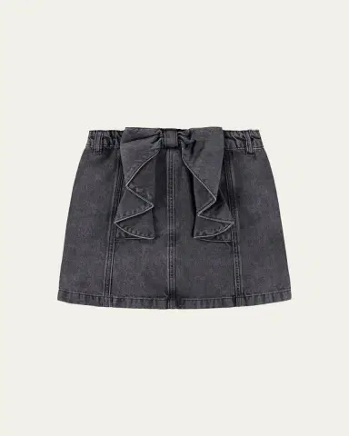 Molo Girl's Bellamy Bow-Embellished Denim Skirt, Size 7-14 | Thumbnail 3 Molo Girl's Bellamy Bow-Embellished Denim Skirt, Size 7-14 | Thumbnail 3