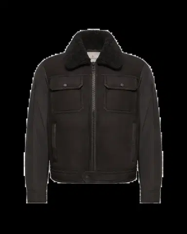 Moncler Men's Hybrid Suede Shearling-Collar Aviator Jacket | Thumbnail 2 Moncler Men's Hybrid Suede Shearling-Collar Aviator Jacket | Thumbnail 2