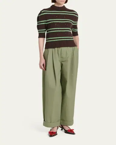 Marni Pleated Canvas Wide-Leg Pants | Thumbnail 2 Marni Pleated Canvas Wide-Leg Pants | Thumbnail 2