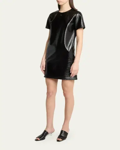 Courrèges Shiny Vinyl Short-Sleeve Mini Dress | Thumbnail 4 Courrèges Shiny Vinyl Short-Sleeve Mini Dress | Thumbnail 4