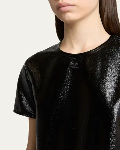 Courrèges Shiny Vinyl Short-Sleeve Mini Dress | Thumbnail 5 Courrèges Shiny Vinyl Short-Sleeve Mini Dress | Thumbnail 5