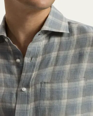 Ralph Lauren Purple Label Men's Twill Plaid Pocket Button-Down Shirt | Thumbnail 5 Ralph Lauren Purple Label Men's Twill Plaid Pocket Button-Down Shirt | Thumbnail 5
