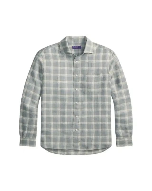 Men's Twill Plaid Pocket Button-Down Shirt Men's Twill Plaid Pocket Button-Down Shirt