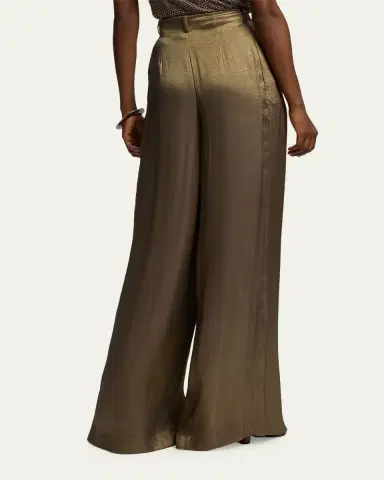Ralph Lauren Collection Greer Lamé Pleated Pant | Thumbnail 3 Ralph Lauren Collection Greer Lamé Pleated Pant | Thumbnail 3