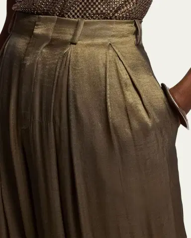 Ralph Lauren Collection Greer Lamé Pleated Pant | Thumbnail 5 Ralph Lauren Collection Greer Lamé Pleated Pant | Thumbnail 5