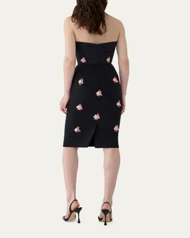 Carolina Herrera Strapless Floral Embroidered Sheath Dress | Thumbnail 3 Carolina Herrera Strapless Floral Embroidered Sheath Dress | Thumbnail 3