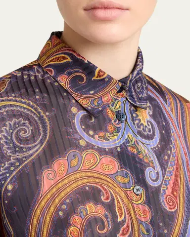 Etro Ombre Paisley-Print Chiffon Button-Down Shirt | Thumbnail 5 Etro Ombre Paisley-Print Chiffon Button-Down Shirt | Thumbnail 5