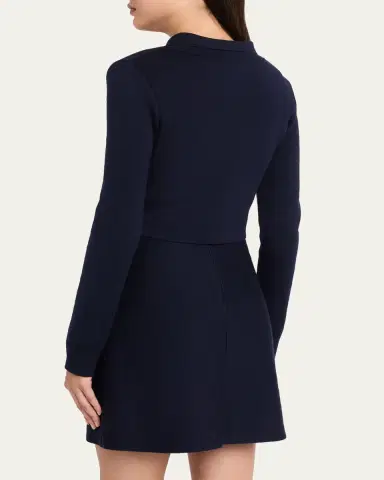 Oscar de la Renta Floral Embroidered Wool Crop Collared Cardigan | Thumbnail 3 Oscar de la Renta Floral Embroidered Wool Crop Collared Cardigan | Thumbnail 3