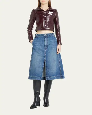 Courrèges Textured Vinyl Crop Jacket | Thumbnail 2 Courrèges Textured Vinyl Crop Jacket | Thumbnail 2