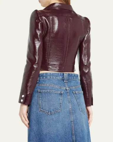 Courrèges Textured Vinyl Crop Jacket | Thumbnail 3 Courrèges Textured Vinyl Crop Jacket | Thumbnail 3