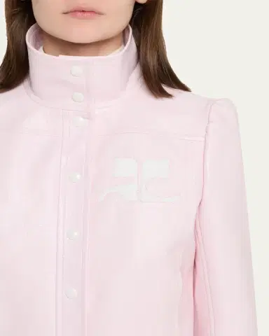 Courrèges Textured Vinyl Crop Jacket | Thumbnail 9 Courrèges Textured Vinyl Crop Jacket | Thumbnail 9