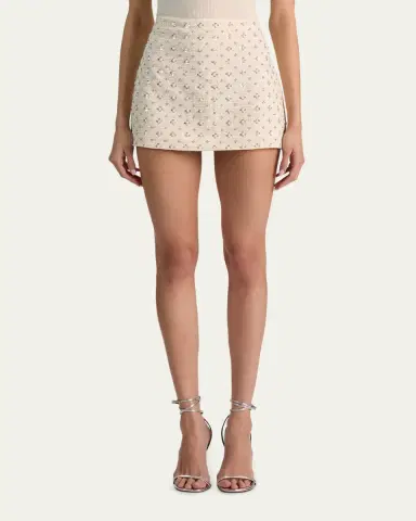 ALICE + OLIVIA Rubi Low-Rise Embellished Tweed Mini Skirt | Thumbnail 4 ALICE + OLIVIA Rubi Low-Rise Embellished Tweed Mini Skirt | Thumbnail 4