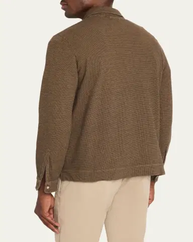 Massimo Alba Men's Raya Cotton-Cashmere Long-Sleeve Polo Shirt | Thumbnail 3 Massimo Alba Men's Raya Cotton-Cashmere Long-Sleeve Polo Shirt | Thumbnail 3