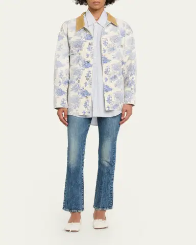 R13 Corduroy-Collar Toile Cotton Chore Jacket | Thumbnail 2 R13 Corduroy-Collar Toile Cotton Chore Jacket | Thumbnail 2