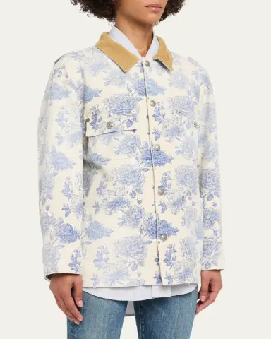 R13 Corduroy-Collar Toile Cotton Chore Jacket | Thumbnail 4 R13 Corduroy-Collar Toile Cotton Chore Jacket | Thumbnail 4