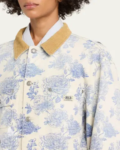 R13 Corduroy-Collar Toile Cotton Chore Jacket | Thumbnail 5 R13 Corduroy-Collar Toile Cotton Chore Jacket | Thumbnail 5