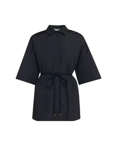 Max Mara Mancora Belted 3/4-Sleeve Cotton Button-Down Shirt | Thumbnail 1 Max Mara Mancora Belted 3/4-Sleeve Cotton Button-Down Shirt | Thumbnail 1