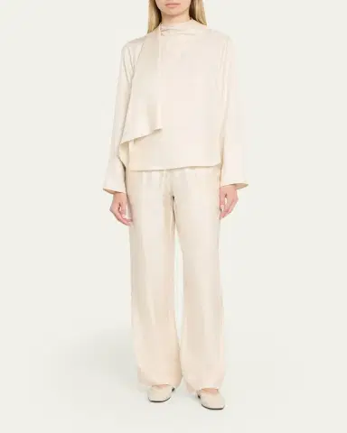 Loulou de Saison Gala Silk Scarf-Neck Blouse | Thumbnail 2 Loulou de Saison Gala Silk Scarf-Neck Blouse | Thumbnail 2