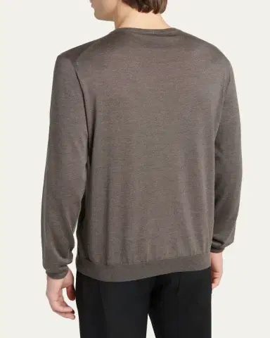 Giorgio Armani Men's Silk/Cotton Crewneck Sweater | Thumbnail 3 Giorgio Armani Men's Silk/Cotton Crewneck Sweater | Thumbnail 3
