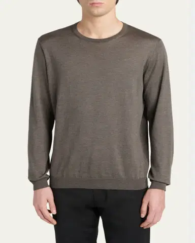 Giorgio Armani Men's Silk/Cotton Crewneck Sweater | Thumbnail 4 Giorgio Armani Men's Silk/Cotton Crewneck Sweater | Thumbnail 4