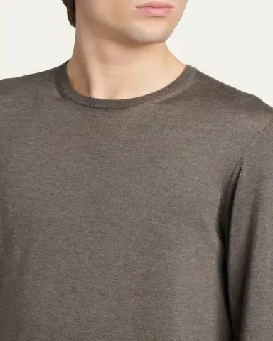 Giorgio Armani Men's Silk/Cotton Crewneck Sweater | Thumbnail 5 Giorgio Armani Men's Silk/Cotton Crewneck Sweater | Thumbnail 5