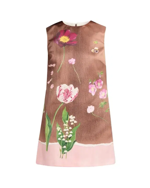 Sleeveless Mixed Botanical Mini Shift Dress Sleeveless Mixed Botanical Mini Shift Dress