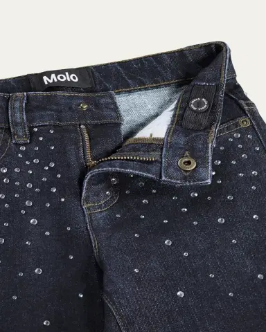 Molo Girl's Asta Rhinestone Wide-Leg Denim Jeans, Size 8-16 | Thumbnail 3 Molo Girl's Asta Rhinestone Wide-Leg Denim Jeans, Size 8-16 | Thumbnail 3