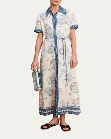 ALÉMAIS Lucky Printed Linen Maxi Shirtdress | Thumbnail 2 ALÉMAIS Lucky Printed Linen Maxi Shirtdress | Thumbnail 2
