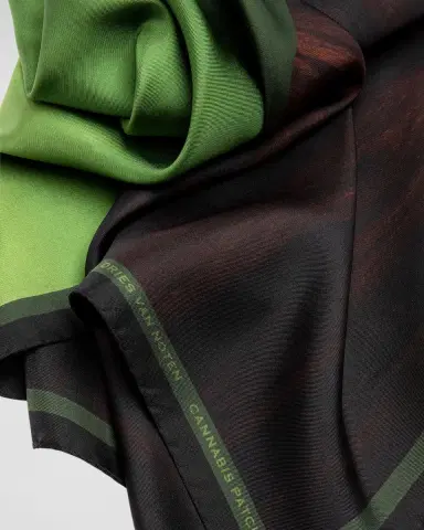 Dries Van Noten Cannabis Patchouli Silk Foulard | Thumbnail 2 Dries Van Noten Cannabis Patchouli Silk Foulard | Thumbnail 2