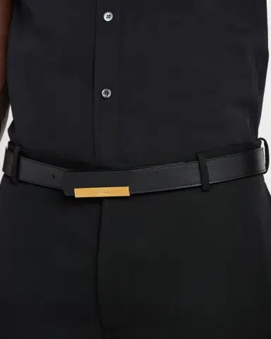 MOSCHINO Men's Calfskin Leather Belt | Thumbnail 2 MOSCHINO Men's Calfskin Leather Belt | Thumbnail 2