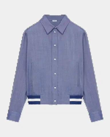 Loewe Men's Wool-Blend Striped-Hem Jacket | Thumbnail 2 Loewe Men's Wool-Blend Striped-Hem Jacket | Thumbnail 2