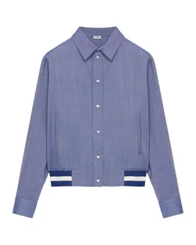 Loewe Men's Wool-Blend Striped-Hem Jacket | Thumbnail 1 Loewe Men's Wool-Blend Striped-Hem Jacket | Thumbnail 1
